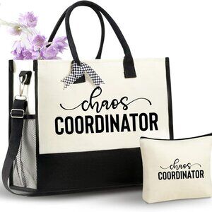 Tote Bag Women Polyester Large Organizer Zipper Shoulder Versatile